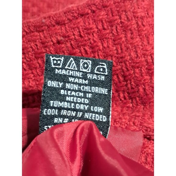 Vintage Classic Red Briggs New York Wool Blend Textured Blazer Jacket Size 10 - Picture 10 of 10